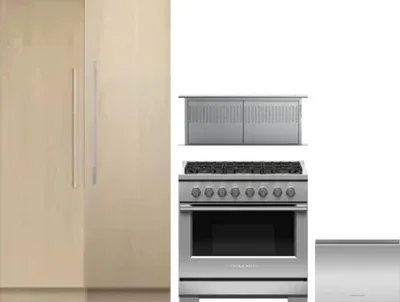 5 Piece Package Includes Refrigerator, Freezer, Range, Hood And Dishwasher